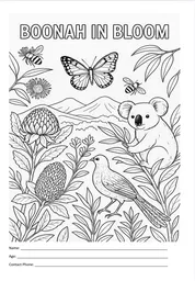 Boonah in Bloom Colouring Competition Sheet Option 2