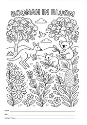 Boonah in Bloom Colouring Competition Sheet Option 3