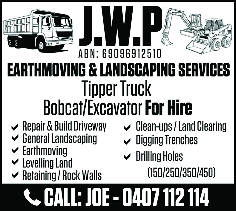JWP Earthmoving and Landscaping Boonah District Chamber of Commerce Inc